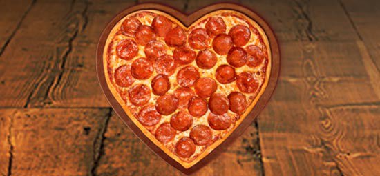 Heart Shaped Pizza Menu Item