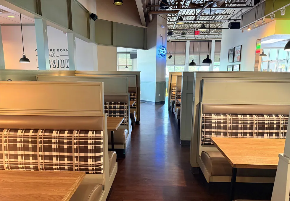 Dining Room booths and walkway